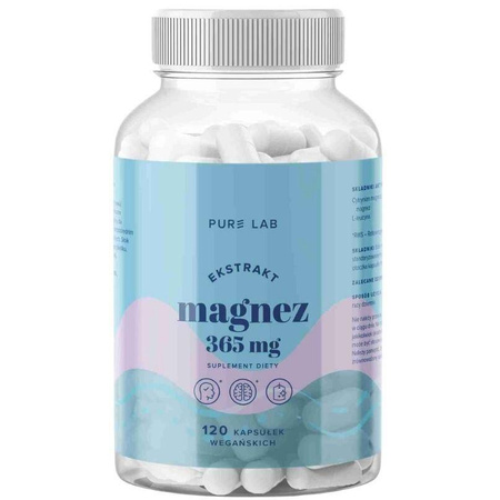 Pure Lab Magnez 365mg suplement diety 120 kapsułek