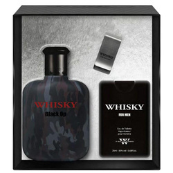 Evaflor Whisky Black Op zestaw EDT spray 100ml + EDT spray 20ml + klips