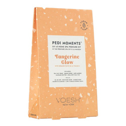 Pedi Moments Tangerine Glow zestaw do pedicure sól morska do namaczania + peeling cukrowy + maska błotna + masło do masażu + pilnik do paznokci