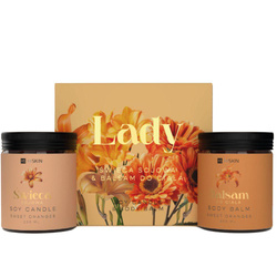 Lady Sweet Oranges zestaw świeczka sojowa 200ml + balsam do ciała 200ml