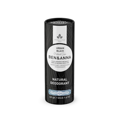 Ben&Anna Natural Soda Deodorant naturalny dezodorant na bazie sody sztyft kartonowy Urban Black 40g