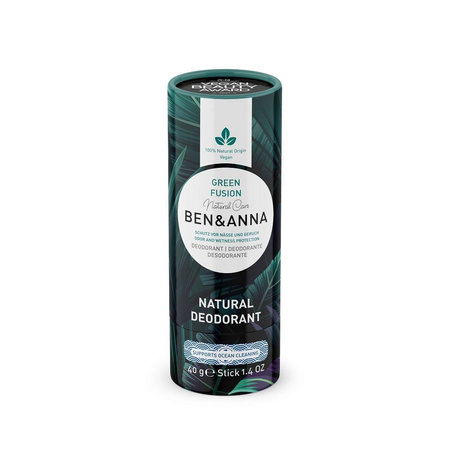  Ben&AnnaNatural Soda Deodorant naturalny dezodorant na bazie sody sztyft kartonowy Green Fusion 40g