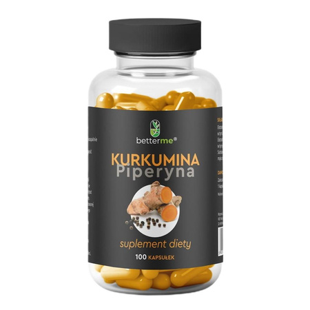 BetterMe Kurkumina i Piperyna suplement diety 100 kapsułek