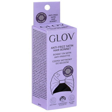 Czepek satynowy chroniący kręcone i stylizowane włosy przed tarciem i puszeniem Black