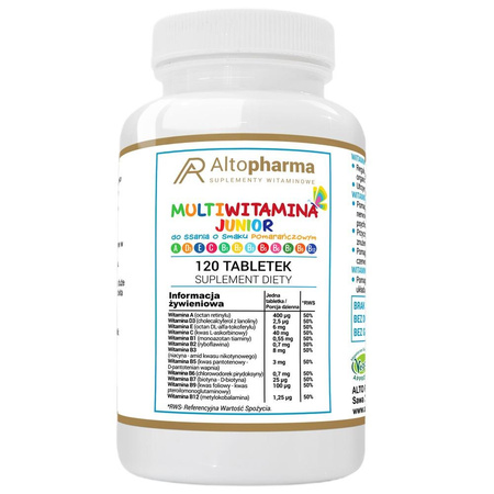 AltoPharma Multiwitamina Junior dla dzieci do ssania suplement diety 120 tabletek