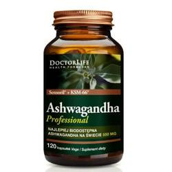 Doctor Life Ashwagandha KSM-66+ Sensoril ekstrakt z korzenia 550mg suplement diety 120 kapsułek