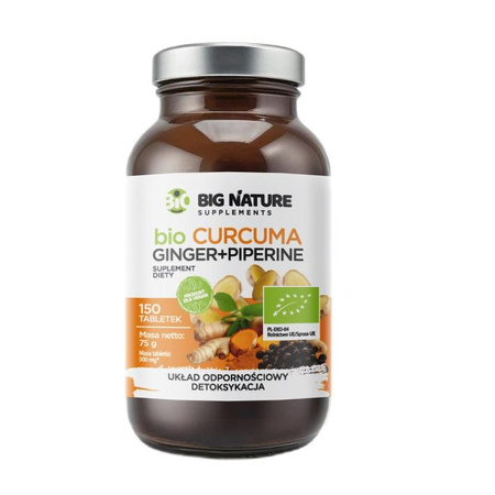 Bio Curcuma Ginger + Piperine suplement diety 150 tabletek