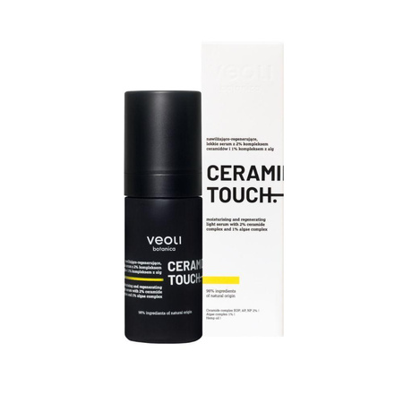 Veoli Botanica Ceramide Touch nawilżająco-regenerujące lekkie serum z 2% kompleksem ceramidów i 1% kompleksem z alg 30ml