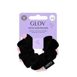 Satin Scrunchies satynowe gumki do włosów S Pink/Black 2szt