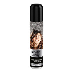 Lakier do włosów z brokatem Srebrny 75ml