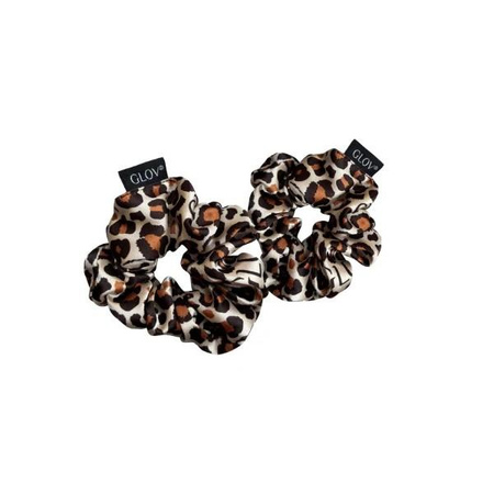 Satin Scrunchies satynowe gumki do włosów S Cheetah 2szt