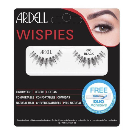 Ardell - Wispies sztuczne rzęsy 603 Black + Duo Adhesive klej do rzęs 1g