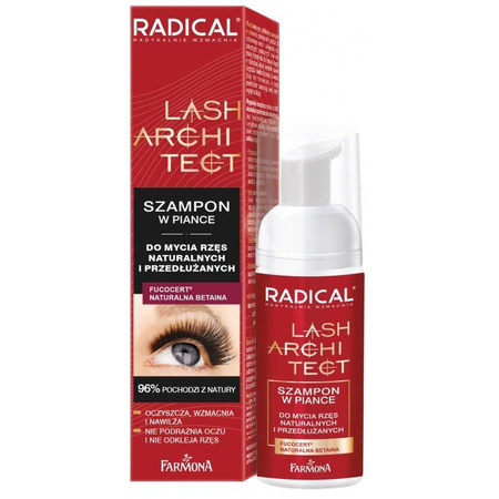 Radical Lash Architect szampon w piance do mycia rzęs naturalnych i przedłużanych 50ml