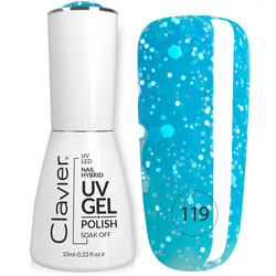 Luxury lakier hybrydowy z drobinkami holograficznymi 119 Cooler Blue 10ml