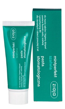 Ziaja Mintperfekt pasta stomatologiczna do zębów szałwiowa z fluorem 75ml
