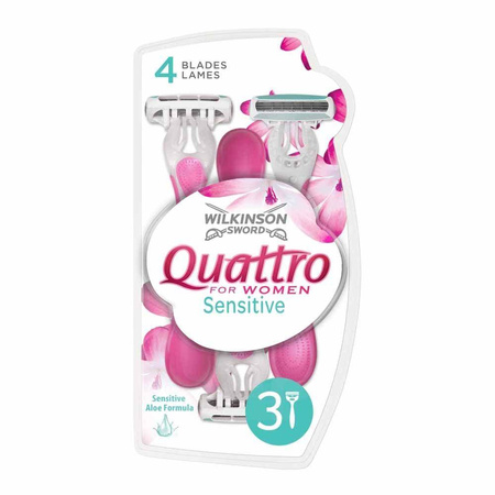 WILKINSON Quattro For Women Sensitive jednorazowe maszynki do golenia dla kobiet 3szt
