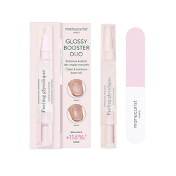 Glossy Booster Duo zestaw peeling z kwasem glikolowym + dwufazowa polerka