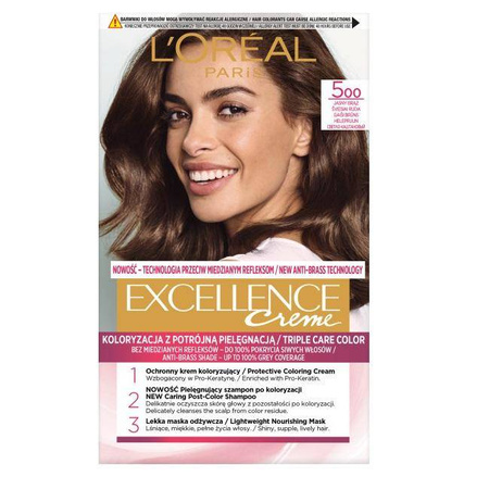 Excellence Creme farba do włosów 500 Jasny Brąz