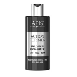 APIS - Action For Men 3in1 nawilżający żel do mycia ciała twarzy i włosów 300ml