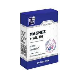 Dr Vita Magnez + Witamina B6 suplement diety na stres i zmęczenie 60 tabletek