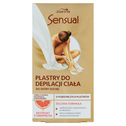 Sensual plastry do depilacji ciała do skóry suchej Ekstrakt z Grejpfruta 12szt + tubka z oliwką łagodzącą 10ml