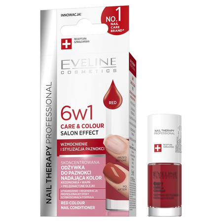 Nail Therapy Professional 6w1 Care & Colour skoncentrowana odżywka do paznokci nadająca kolor Red 5ml