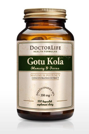 Doctor Life Gotu Kola ekstrakt standaryzowany 350mg suplement diety 100 kapsułek