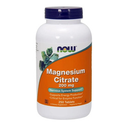 Now Foods Magnesium Citrate cytrynian magnezu 200mg 250 tabletek