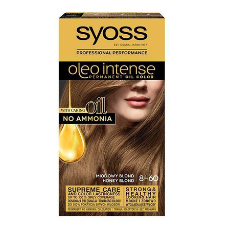 Oleo Intense farba do włosów trwale koloryzująca z olejkami 8-60 Miodowy Blond