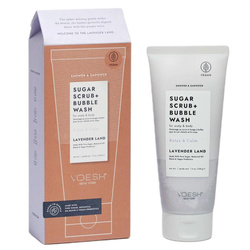 Sugar Scrub + Bubble Wash peeling i pianka do mycia skóry głowy i ciała Lavender Land 210g