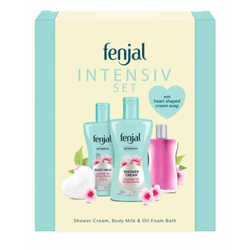 Fenjal Intensive zestaw kremowy żel pod prysznic 200ml + mleczko do ciała 200ml + olejek do kąpieli 50ml + mydło w kostce 90g
