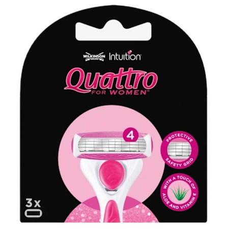 Quattro For Women wkłady do maszynki z 4 ostrzami dla kobiet 3szt