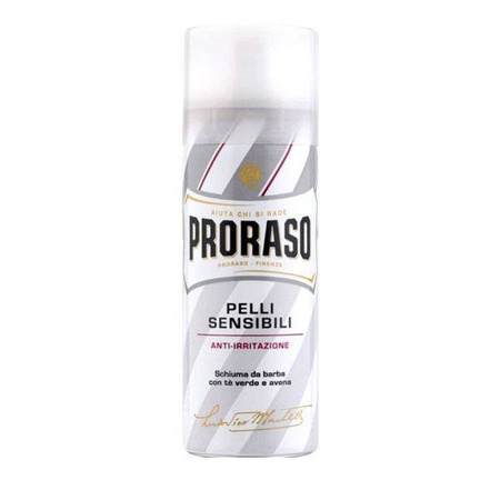 Pelli Sensibili kojąca pianka do golenia dla mężczyzn z zieloną herbatą i owsem 300ml