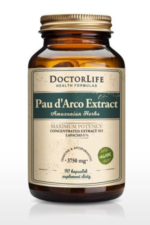 Doctor Life Pau d'Arco Extract ekstrakt z kory wewnętrznej 3750mg suplement diety 90 kapsułek