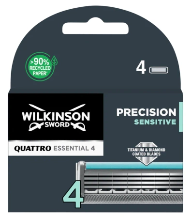 WILKINSON Quattro Titanium Sensitive zapasowe ostrza do maszynki do golenia dla mężczyzn 4szt
