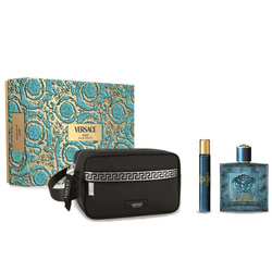 Versace Eros zestaw woda toaletowa spray 100ml + woda toaletowa spray 10ml + kosmetyczka