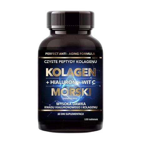 Intenson Kolagen Morski i Hialuron, Witamina C suplement diety 120 tabletek