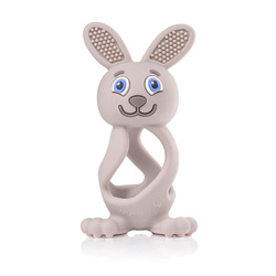 Bobbie Bunny Teether zabawka-gryzak dla niemowląt Cappuccino Grey