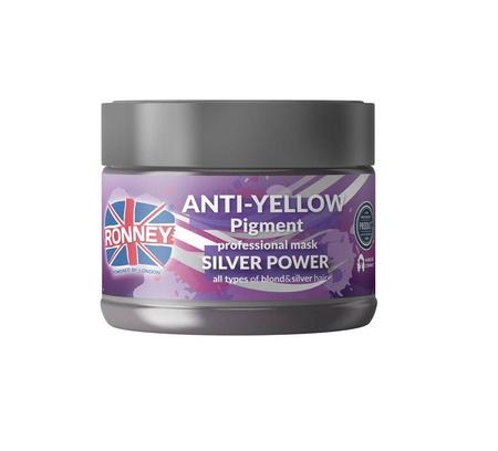 Anti-Yellow Silver Power Professional Mask srebrna maska do włosów blond rozjaśnianych i siwych 300ml