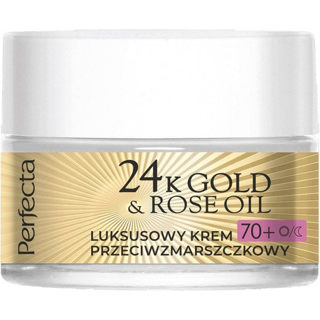 24K Gold &amp; Rose Oil luksusowy krem przeciwzmarszczkowy na dzień i na noc 70+ 50ml