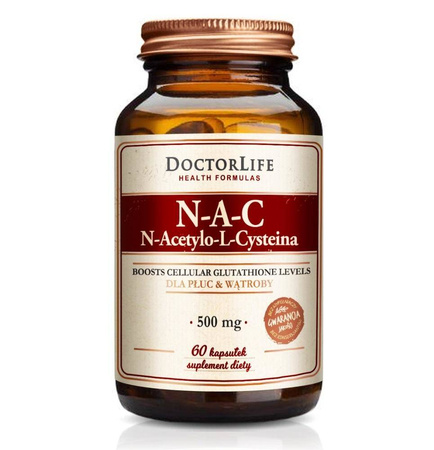 Doctor Life Doctor Life N-A-C n-acetylo-l-cysteina 500mg suplement diety 60 kapsułek