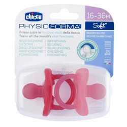 PhysioForma Soft smoczek silikonowy uspokajający 16-36m Różowy 2szt.