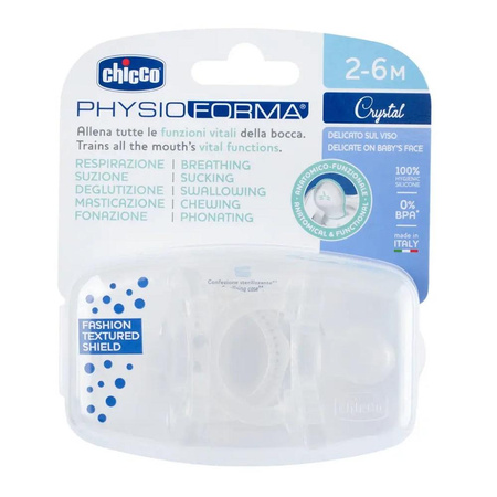 PhysioForma Soft smoczek silikonowy uspokajający 2-6m Crystal 2szt.