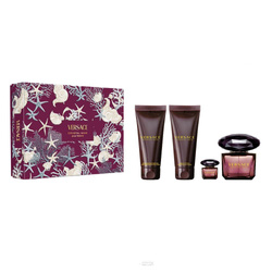 Versace Crystal Noir zestaw woda perfumowana spray 90ml + woda perfumowana 5ml + balsam do ciała 100ml + żel pod prysznic 100ml