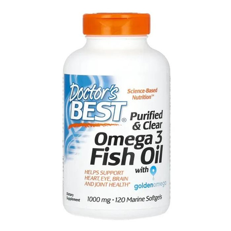 Purified & Clear Omega 3 Fish Oil 1000 mg suplement diety 120 kapsułek
