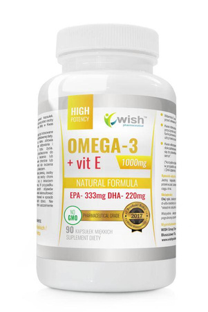 Omega-3 1000mg + Vit E Natural Formula suplement diety 90 kapsułek miękkich