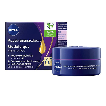 Przeciwzmarszczkowy + Modelujący krem na noc 65+ 50ml
