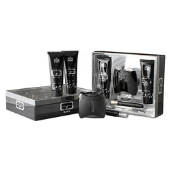 New Brand Extasia Black zestaw woda toaletowa spray 100ml + balsam po goleniu 130ml + żel pod prysznic 130ml + woda toaletowa spray 15ml