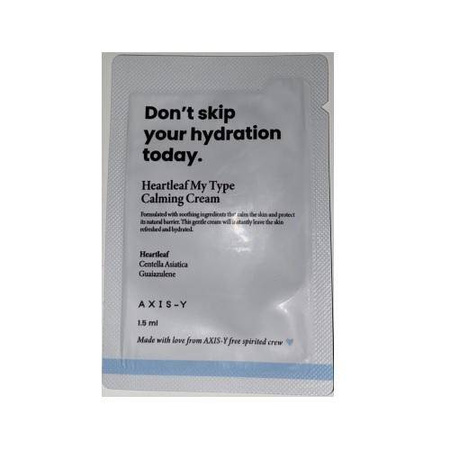 AXIS-Y Heartleaf My Type Calming Cream kojący krem do twarzy saszetka 1.5ml