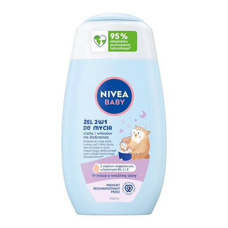 Baby żel 2w1 do mycia ciała i włosów na dobranoc 200ml